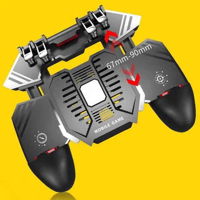 Alt view image 5 of 5 - 6 Fingers Controller Gamepad Game Physical Compression Quick Shooting Joystick with Dual Fans for PUBG iOS Android