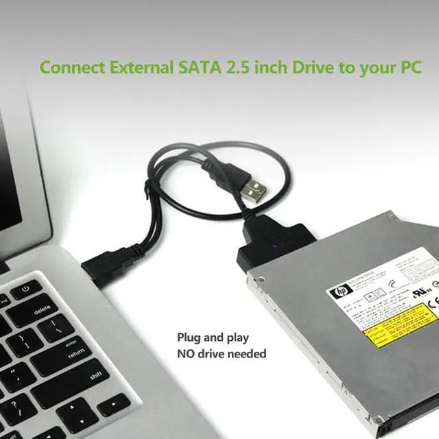 Alt view image 2 of 5 - Cabo USB 2.0 to Slim SATA USB Slimline Serial ATA 7+6 13pin Connector Adapter Cable for CD DVD Rom Optical Drive