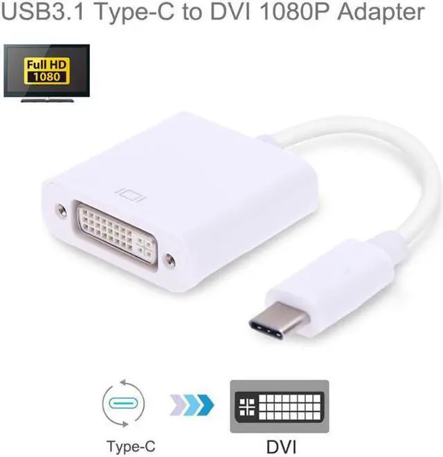 Main image of Type C USB 3.1 Male to DVI 1080P Portable Extended Power Adapter Cable Connector Converter for Laptop Mobile Phone