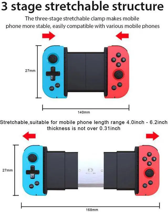 Alt view image 5 of 5 - Arrival Wireless Telescopic Bluetooth Game Controller Wireless Gamepad Joystick For Android IOS Phone With USB Cable