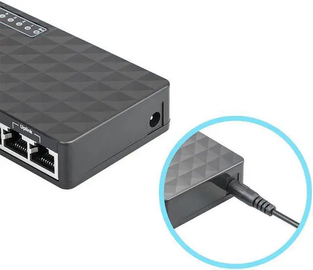 Alt view image 4 of 5 - 10/100 Mbps 8 Port Fast Ethernet LAN Desktop RJ45 Network Switch Hub Adapter High Performance