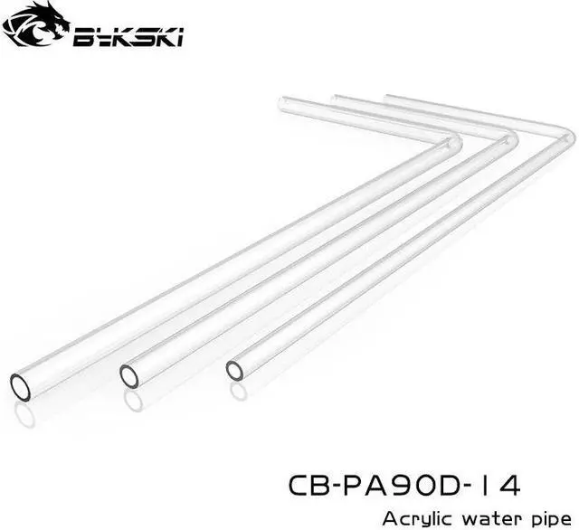 Alt view image 4 of 5 - CB-PA90D-14 90 degree Bended Acrylic PMMA Hard Tube OD14mm 50cm Length 90 degree Pre-bended Pipe Water Cooling 200X500MM