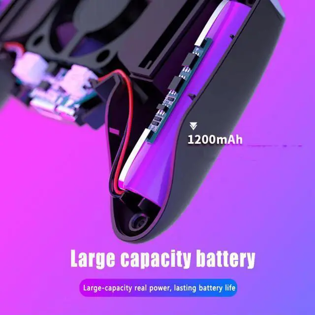 Alt view image 4 of 5 - SIX Finger Gamepad Control For Mobile Game For Android IOS Smartphone Cooling Fan Gamepad Controller With 1200mAh