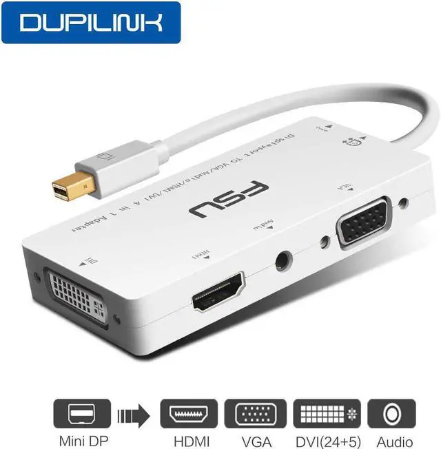 Main image of 4 in 1 Thunderbolt Mini DisplayPort DP to HDMI DVI VGA Cable Connector for  MacBook Pro Air PC Mini DP to HDMI Audio Adaper
