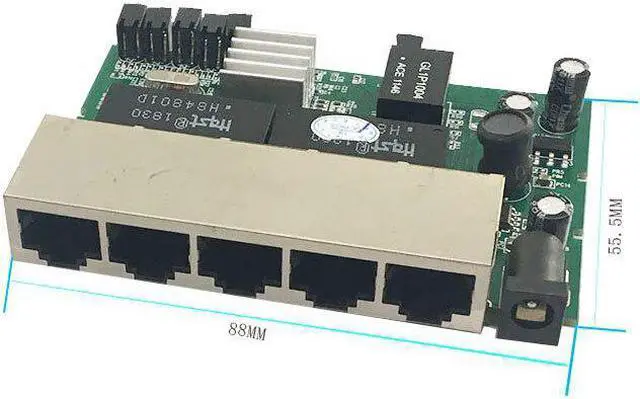 Alt view image 3 of 5 - PCBA Module 5 Port 10/100/1000Mbps Gigabit networking switches factory US EU plug laptop package ethernet switch  lan hub power