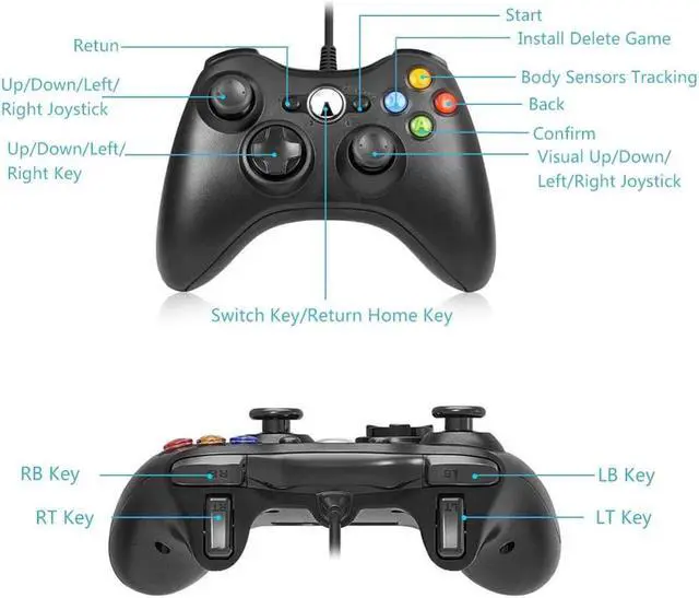 Alt view image 4 of 5 - 5 Color Wired USB Game Controller Gamepad Game Joystick Joypad for Microsoft Xbox 360 & Windows PC