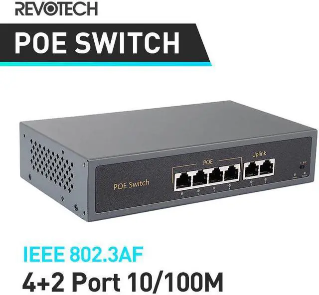 Main image of New 4+2 4-Port 10/100M POE Switch 60W 48V Power over Ethernet IEEE802.3af For IP Camera System Network Switch