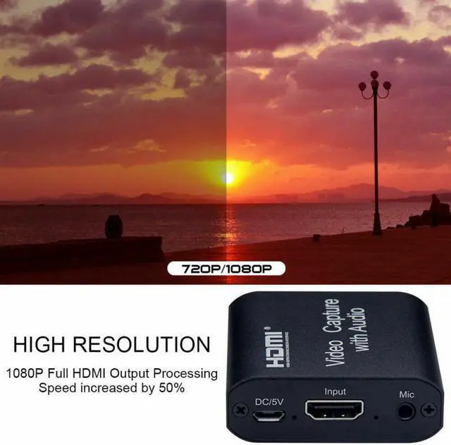 Alt view image 3 of 5 - 4K  Video  Card W/ 3.5mm Audio Output Mic Input Game Recording Box Support USB2.0 USB 3.0 PC Live Streaming Broadcast