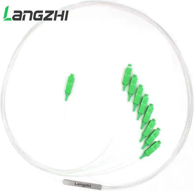 Alt view image 2 of 5 - 10pcs/lot 0.9mm Steel Tube Fiber Optic PLC Splitter 1x8 SC/APCMini Blockless 1*8 Sc APC Connector Fiber Optic PLC Splitter