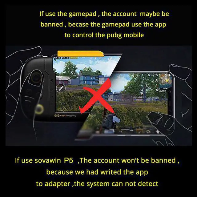 Alt view image 5 of 5 - PUBG Mobile Gamepad Controller Gaming Keyboard Mouse Converter For Android Phone to PC Bluetooth Adapter Plug and Play