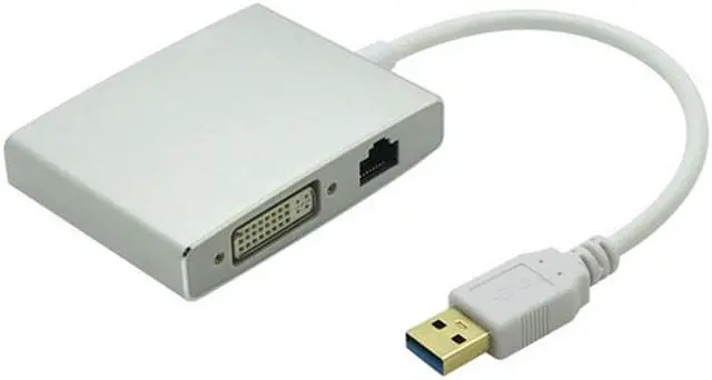 Alt view image 4 of 5 - Speed USB 3.0 USB3.0 Hub to 4K VGA DVI RJ45 10/100/1000 Gigabit Ethernet Lan 4in1 Video Adapter Converter Cable