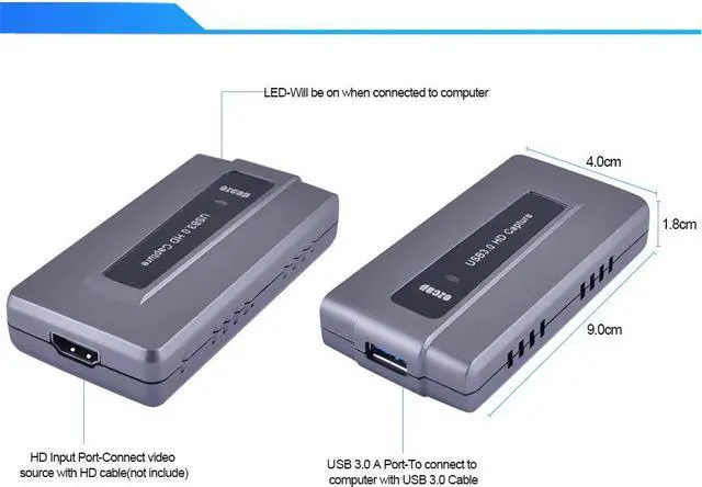 Alt view image 4 of 5 - 287 USB Video Capture Card 1080P  USB 3.0 Video Capture Recorder Adapter for OBS Game PS3/4 Live Streaming Broadcast