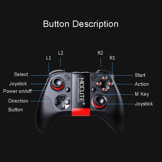 Alt view image 4 of 5 - 054 Bluetooth Gamepad Mobile Joypad Android Joystick Wireless VR Controller Smartphone Tablet PC Phone Smart TV Game Pad
