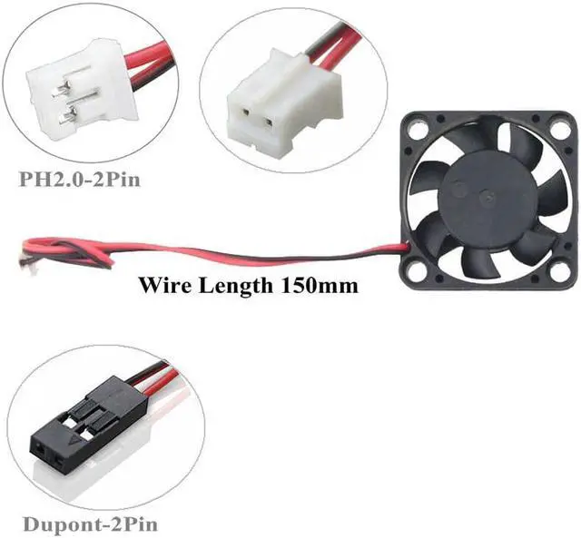 Alt view image 4 of 5 - 2pcs 30x30x7mm DC Fan 12V 5V 3cm 30mm Cooler 3007 2Pin PH2.0 Dupont Connector DC Brushless Mini Cooler Cooling Fan