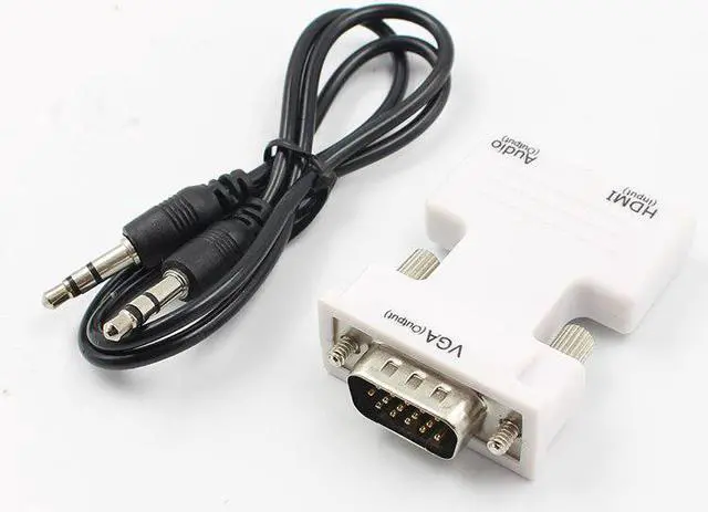 Alt view image 3 of 5 - HDMI to VGA Female to Male Mini Adapter Converter with Audio Adapter Cable Support 1080P Signal Output