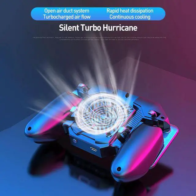 Alt view image 4 of 5 - DL88 Six Finger PUBG Mobile Trigger Fire Button Joystick Gamepad With Cooling Fan Phone Cooler L1R1 Shooter Game Controller