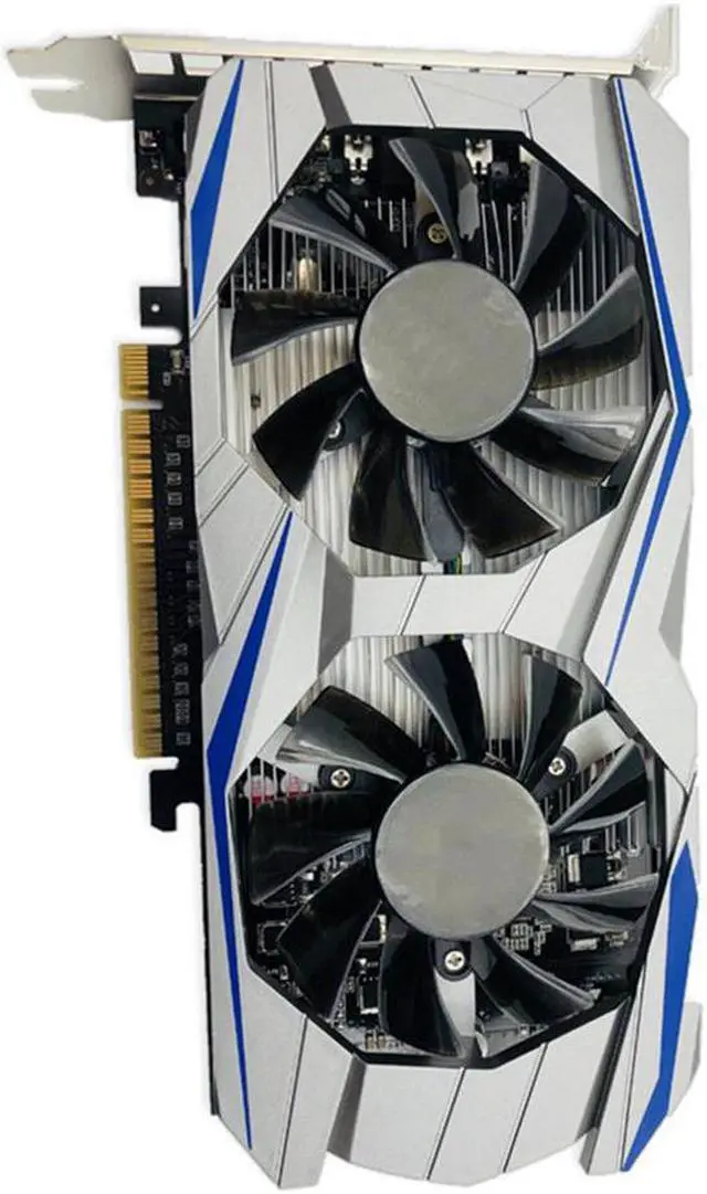 Alt view image 2 of 5 - 4GB DDR5 Graphics Card Silver blue 128Bit HDMI DVI VGA GPU Game Video Card For  PC Gaming