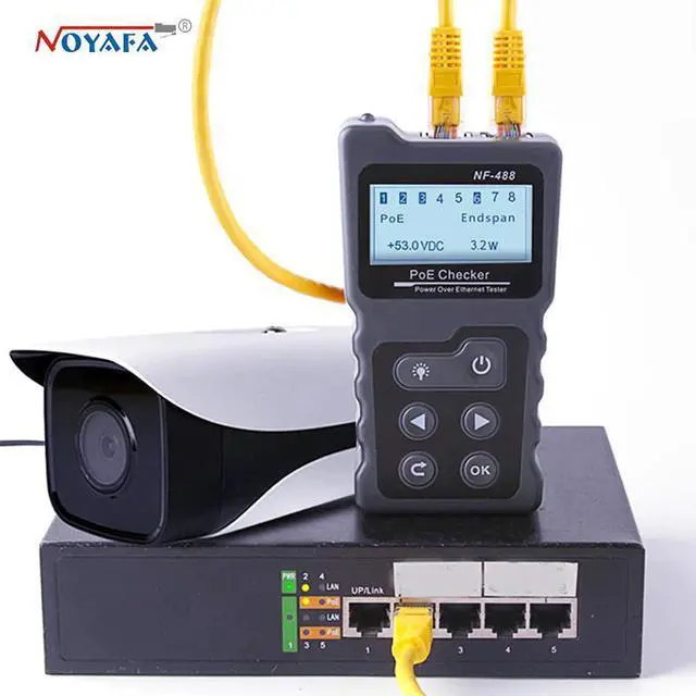 Alt view image 2 of 5 - NF-488 PoE power test Network PoE Tester checker Over the Ethernet cat5,cat6 Lan tester network tools PoE Switch test