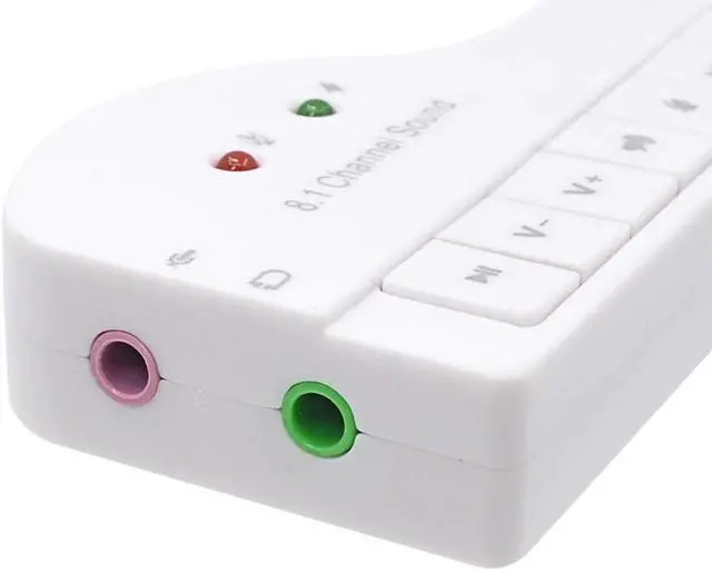 Alt view image 2 of 5 - External USB Sound Card Adapter 8.1 Channel 3D Audio Headset Microphone 3.5mm Jack For Headphone laptop Computer PC