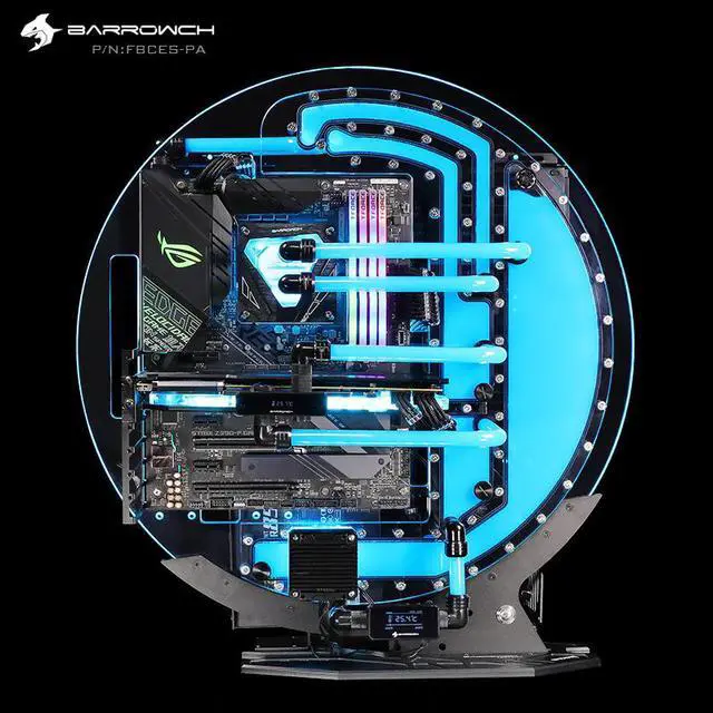 Alt view image 4 of 5 - ch Water Cooling Gamer MOD Case, STAR1 Series Limited Edition Round Unique Water-Cooled Chassis PC DIY, FBCES-PA