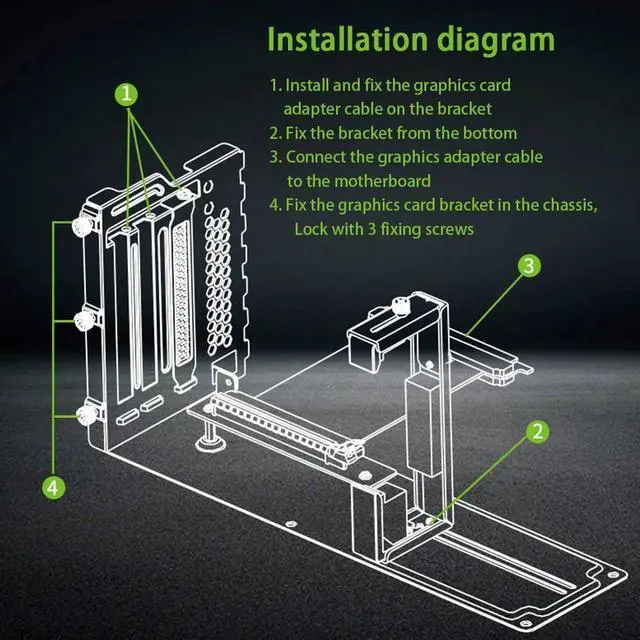 Alt view image 2 of 5 - VGA With 7 Slots Durable Mount Vertical PCI-E Bracket Cable DIY Unassembled Professional Anti-interference Accessories
