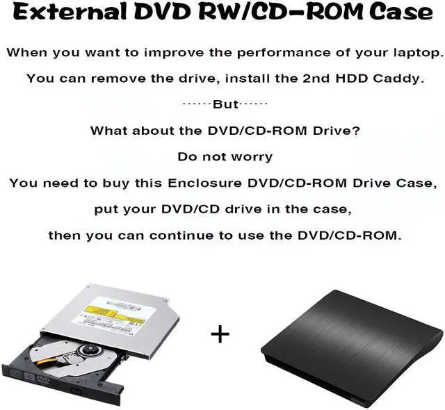 Alt view image 4 of 5 - 12.7mm USB 3.0 External DVD/CD-ROM Case For GT32N GT31N GT50N GT80N GT60N GT30N Optical Disk Drive SATA External DVD Enclosure