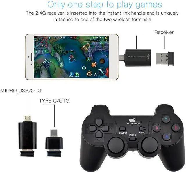 Alt view image 3 of 5 - 2 Pcs Wireless Game Joystick For Android Mobile Phone 2.4G Joystick Gamepad For PC Dual Controller