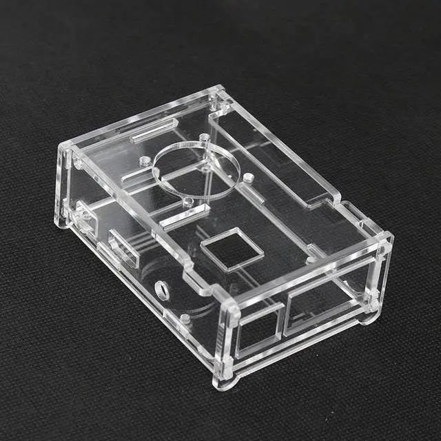 Alt view image 5 of 5 - Case for Raspberry Pi 3 Model B+/Raspberry Pi 3 Transparent Box Cover Shell with Cooling Fan for Raspberry Pi