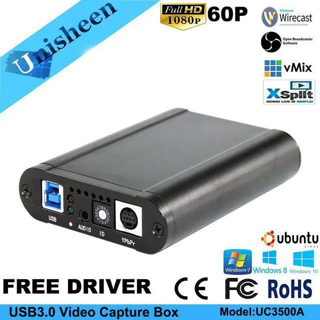 Alt view image 3 of 5 - UC3500A USB3.0 60FPS SDI DVI VGA YPbPr VIDEO CAPTURE Box Game Streaming Live Broadcast 1080P OBS VMix Wirecast Xsplit