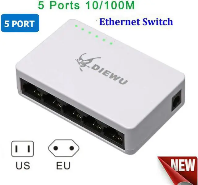 Main image of 5 Port 100Mbps Ethernet switch lan adapter Ethernet Network Switch controller,lan Hub ,Full or Half duplex switch ethernet