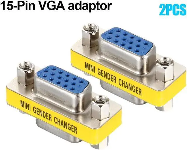 Alt view image 2 of 3 - 2pcs 15 Pin HD VGA/SVGA Female to Female Gender Bender Changer Adaptor Converter Swap 8899