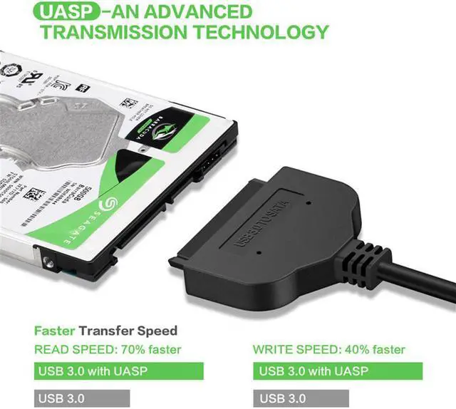 Alt view image 4 of 5 - to USB Cable 22 Pin to Dual USB 3.0 Adapter Converter 2.5 HDD Hard Disk Serial Port Laptop Computer Connectors 23cm