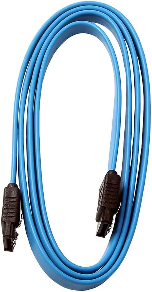 Alt view image 4 of 5 - 1M Straight SATA III Cable Serial ATA Data Locking Latching 3.3ft Blue