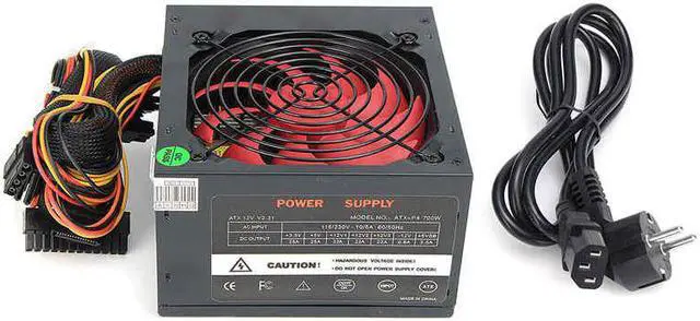 Alt view image 2 of 5 - MAX 700W PCI SATA ATX 12V Gaming PC Power Supply 24Pin / Molex /Sata 700Walt 12CM Fan New Computer Power Supply For BTC