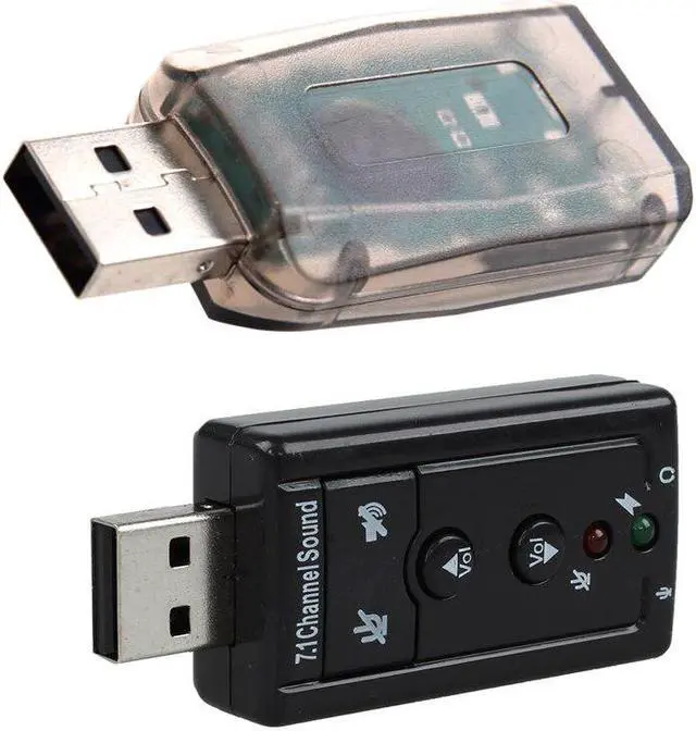 Alt view image 2 of 5 - 1 Pcs Instantly External 5.1 USB 3D o Sound Card Adapter for PC Desktop Notebook Laptopcreates a Miniphone & 1 Pcs Sound Car