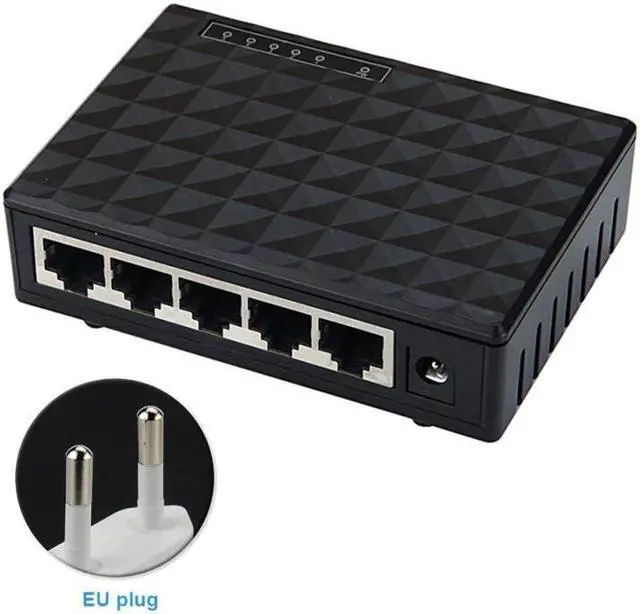 Main image of 10/100 Gigabit Ethernet Gigabit Mini Hub 5-Port Desktop Adapter Network Exchange Switch LAN up to 1000 megabits/second