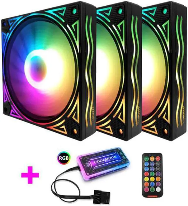 Main image of wave RGB 120mm Cooling fan desktop 5V computer Case silent magic color changing fan Quiet IR Remote