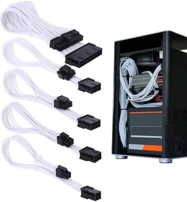 Main image of Extension Power Supply Cable 24-pin A TX/EPS/8-pin PCI-E GPU/8pin CPU/6-pin PCIE/4Pin CPU Cable with Combs 18 AWG