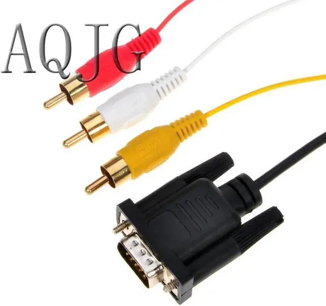 Alt view image 4 of 5 - 1pcs 1.5M 5FT Male HDMI to VGA HD15 + 3RCA Video/Audio AV Cable Golden Plated Adapter Connector Converter HD 1080p For HDTV