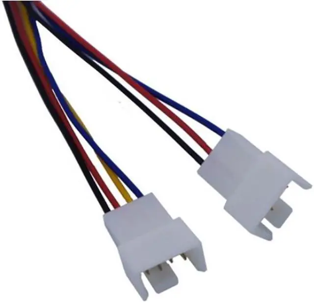 Alt view image 2 of 5 - 1pc Graphics Card Fan Power Cable 12cm PH2.0 Small 4Pin to Double 3Pin/4Pin PVC Fan Cable Power Adapter Cable Lead Wire