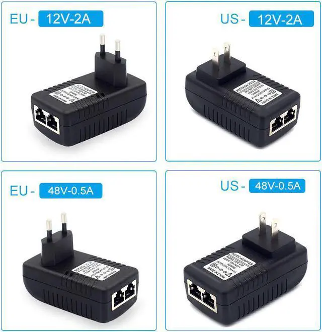 Alt view image 3 of 5 - adapter Power RJ45 splitter ethernet 10 100M Network Switch Cable injector DC48V 12V 0.5A 2A cctv camera tester