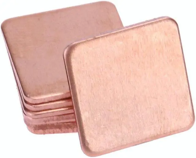 Alt view image 5 of 6 - 20 pcs/pack 15mmx15mm 0.3mm 0.4mm 0.5mm 0.6mm 0.8mm 1mm Thick Heatsink Copper Shim Thermal Pads for Laptop IC Chipset GPU CPU