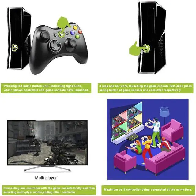 Alt view image 3 of 5 - Bluetooth Controller For Xbox 360 Gamepad Joystick For X box 360 Jogos Controle Win7/8/10 PC Game Joypad