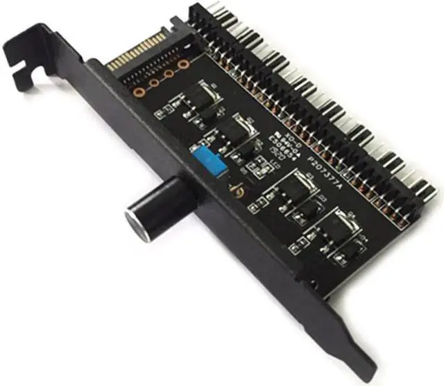 Alt view image 2 of 4 - 8 Channels Fan Hub Cooling Fan Speed Controller for CPU Case HDD VGA PWM Fan I Bracket Power By 12V SATA/4Pin Fan Control