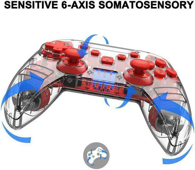 Alt view image 2 of 5 - Wireless Bluetooth Joystick For Switch NS Pro/Switch Lite Transparent Bluetooth Game Controller Games Accessories