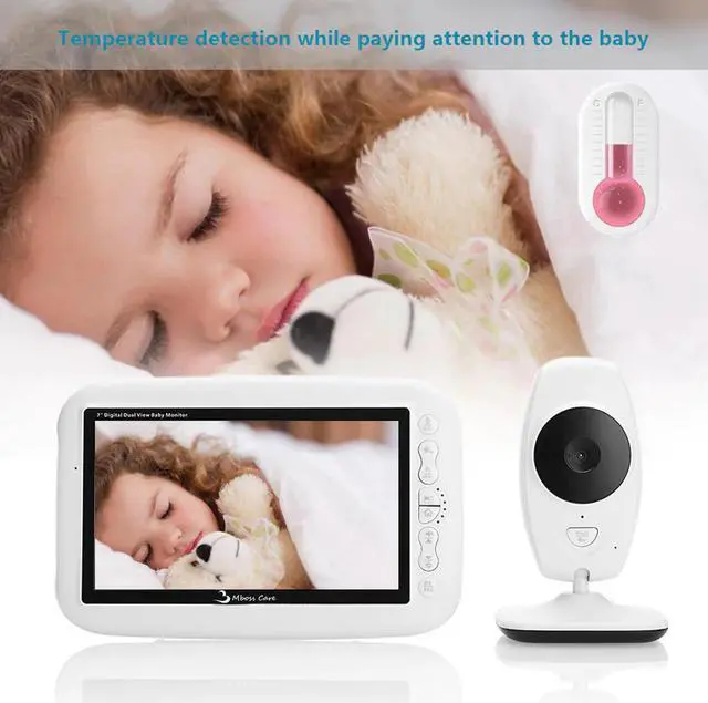 Alt view image 5 of 5 - 7 Inch Wireless Baby Monitor 720P HD Screen Camera Night Vision Intercom Lullaby Nanny Video Baby Monitor Supports Screen Switch