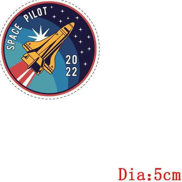 Alt view image 4 of 5 - Patch Ufo Astronaut Thermo Sticker On Clothes Patches For T-Shirt Iron On Transfer For Clothing Stripes Applique Thermal
