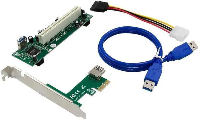 Alt view image 2 of 5 - to PCI Adapter Card PCIe to Pci Slot Expansion Card with 4 Pin SATA Power Cable Connector for PC