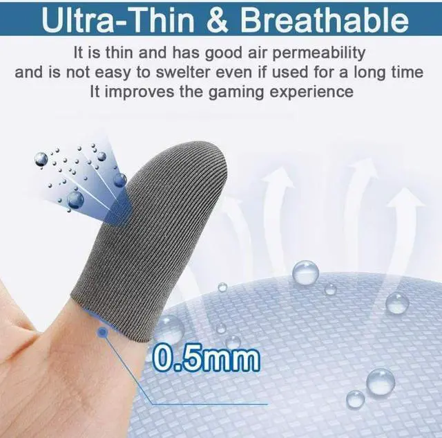 Alt view image 4 of 5 - 5PCS Breathable Game Controller Finger Cover Sweat Proof Gaming Finger Gloves Non-Scratch Sleeve For Pubg Mobile Phone Gaming