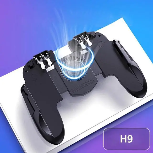 Alt view image 2 of 5 - Cooling Fan PUBG Game Controller Six Finger Trigger Pubg-Gamepad Shooting Fire Mobile Phone Joystick for Android IOS Phones